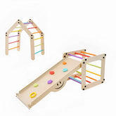 Montessori Indoor Climbing Set for Toddlers – Foldable Wooden Climber Toy | Safe Indoor Play Gym for Kids